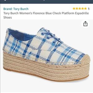 Tory Burch Florence blue plaid espadrille